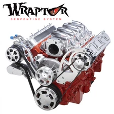 Polished Chevy LS Serpentine Kit for AC & Alternator - LS1 LS2 LS3 & LS6