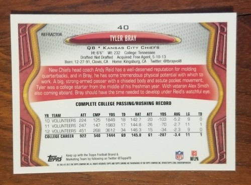 2013 Topps Chrome Refractor, Xfractor & Parallel Football Cards Pick Your Player - Picture 61 of 369