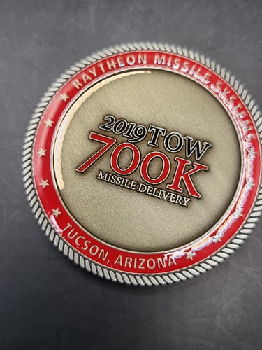 RAYTHEON MISSILE SYSTEMS 2019 TOW 700K MISSILE DELIVERY CHALLENGE COIN 2" - Picture 5 of 5