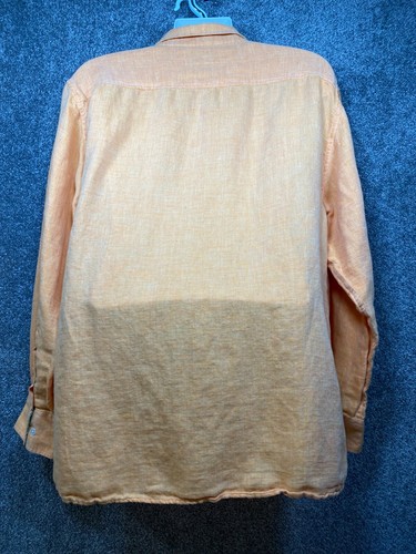 Margaritaville Shirt Mens 2XL Peach Linen Blend Lemon Key Island Reserve Beach - Picture 10 of 15
