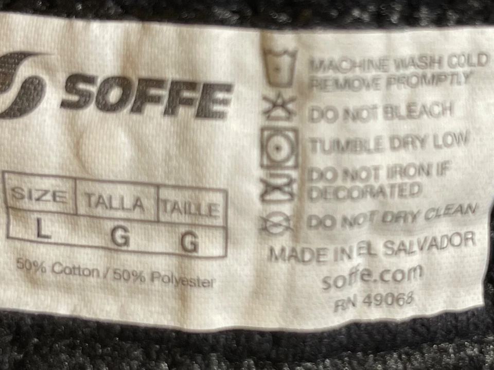 Pantalones deportivos SOFFE negros con cordón elástico cintura juvenil talla L ropa de regreso a la escuela Foto 4 de 4