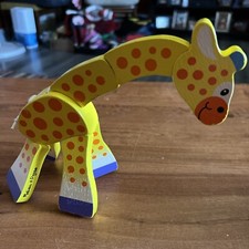 Melissa Doug Wood Giraffe Safari Toy 7 Tall Movable Neck and Legs