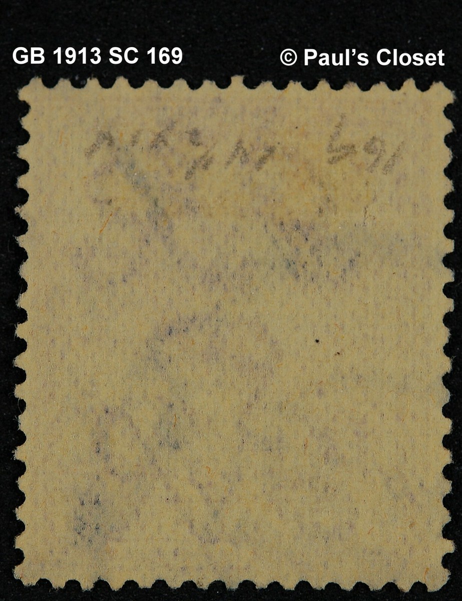 GB 1913 SC 169 KING GEORGE V BLACK ON YELLOW PAPER 8p UNG HAND