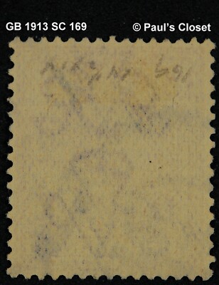 GB 1913 SC 169 KING GEORGE V BLACK ON YELLOW PAPER 8p UNG HAND