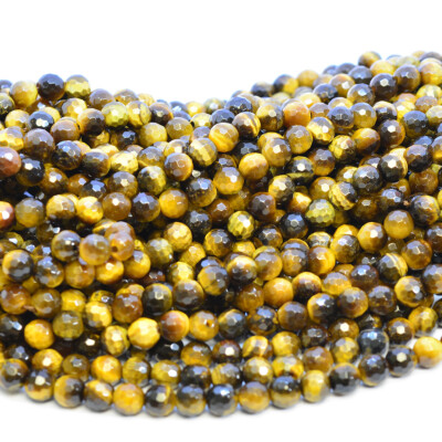 Facettierte Tigerauge Perlen - 6 Größen - volle Schnur, von Pearls Direct UK