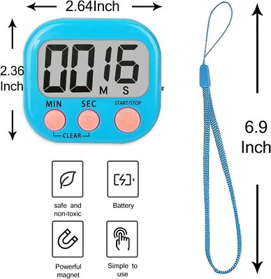 Digital Tmers Timer For kitchen Classroom magnetic countdown stopwatch clock