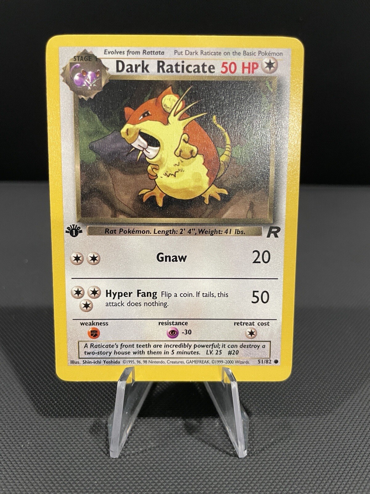 Pokémon Card 1ST EDITION Dark Raticate Team Rocket 51/82 WotC Vintage 2000 NM