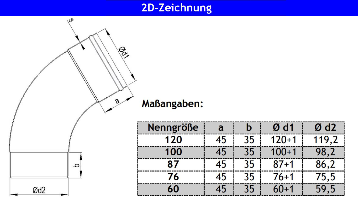 Fallrohrbogen 87 Grad Dn 100