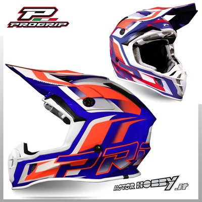 CASCO CROSS ENDURO MOTARD PROGRIP 3180 AP71 ORANGE BLUE ARANCIO BLU TAGLIA  M | eBay