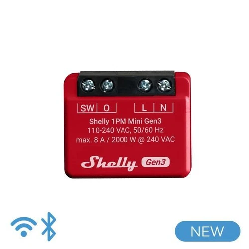 Shelly 1PM Mini Gen3 - Smart Relay 8A AC WiFi/BT + PM