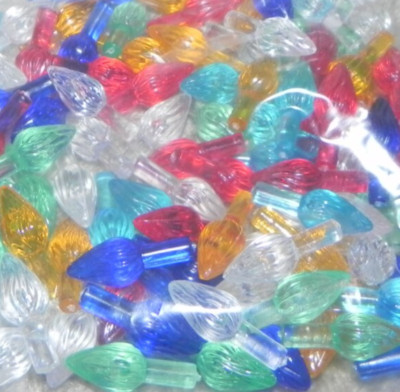 50 Pieces Ceramic Christmas Tree Plastic Bulbs MULTI Medium Twists