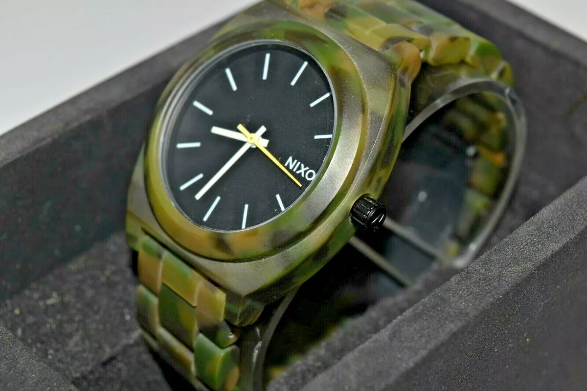 Nixon Time Teller Acetate Matte Black Camo A327 428-00 $150 Watch