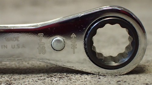 1192T-A PROTO 3/8" x 7/16" 12pt Double Box Ratcheting Box Wrench 5-1/2"L (BN53) - Foto 4 di 4