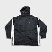Vintage 90s Nike Jacket Mens Large Black Sportswear Swoosh Outdoor Windbreaker