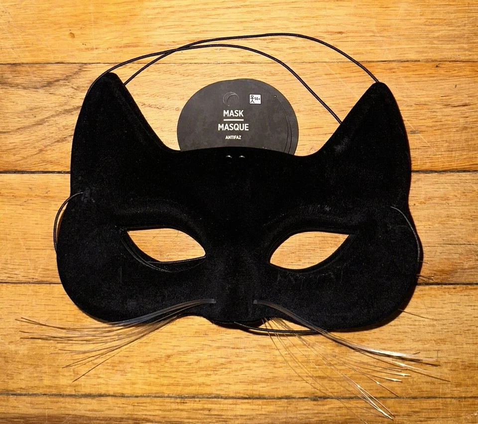 Black Velvet Cat Feline Women Unisex Mardi Gras Halloween Masquerade Mask - Image 4 of 4