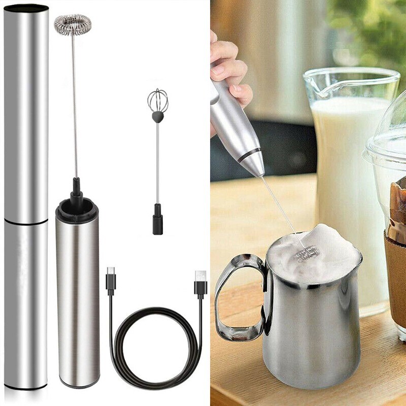 Portable Rechargeable Milk Frother for Latte Art and More Stainless Steel eBay