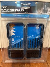 Century Drill 24713 Black Oxide Drill Bit Set, 13 Piece, Made in USA