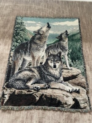 WOLF ARTISTIC TAPESTRY THROW BLANKET 68