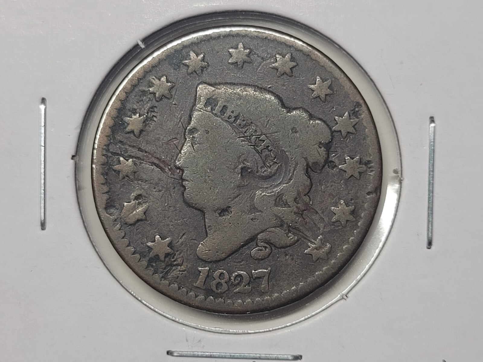 1827 Coronet Head Large Cent G+ US One Cent Coin 1c Coin United States ...