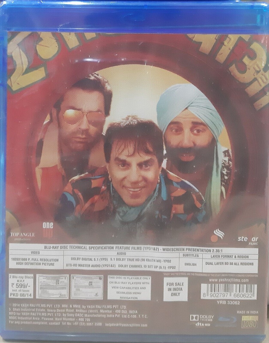 Yamla Pagla Deewana Sunny Bobby Deol Bluray Set English Sub/Brand  New