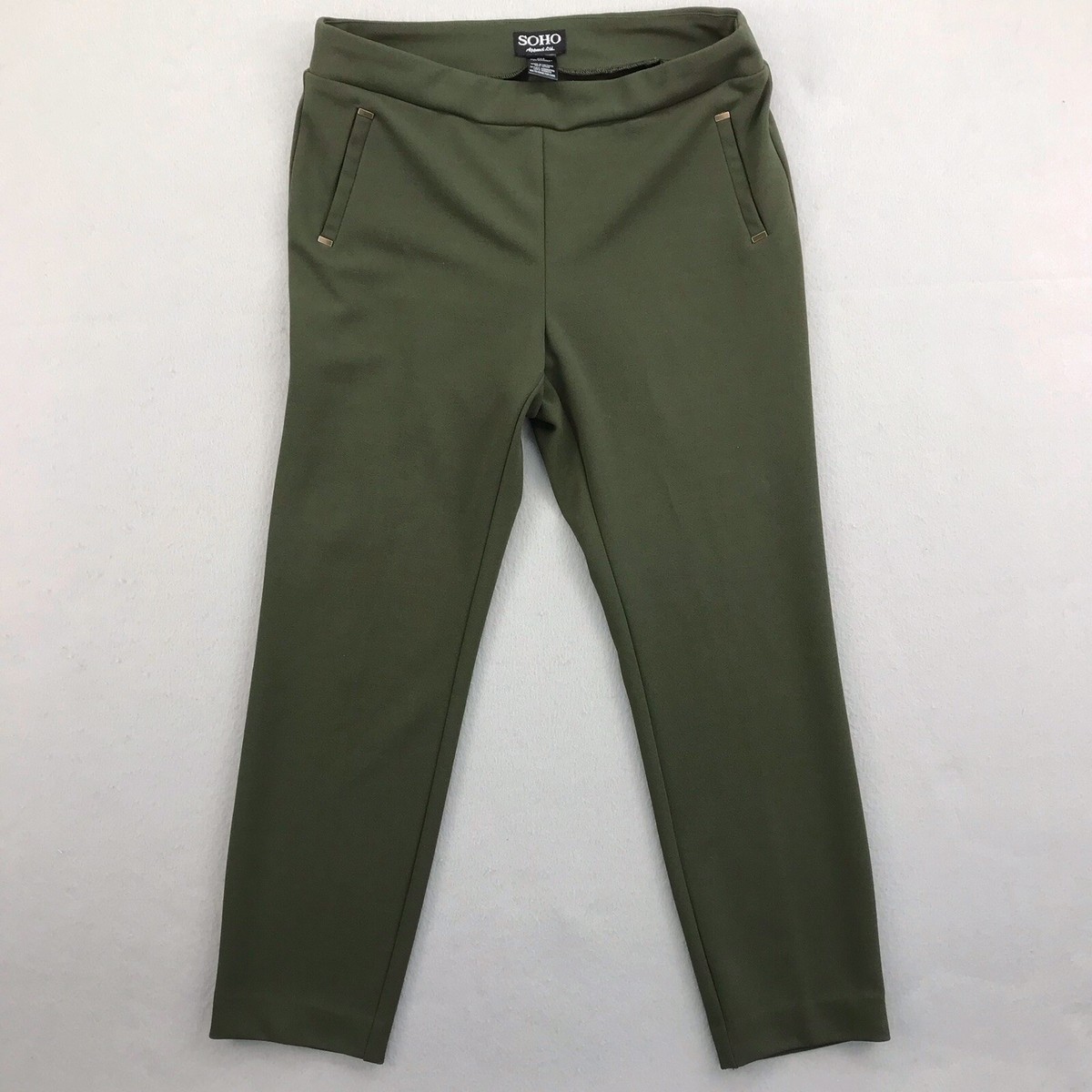 Soho Apparel Ltd Dress Pants Womens Size PM Green Pull On Soho Apparel Ltd Dress Pants Womens Size PM Green Pull On