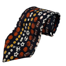 Nicole Miller tie Vintage 1995 Hand Sewn 100 Silk tie Sports Balls Equipment