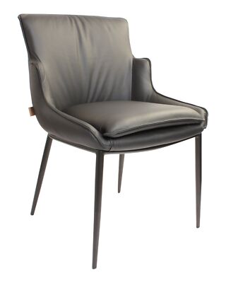 SIX Lusso Echtleder Stuhl in Schwarz -Perfekt für Esszimmer Büro & Konferenzraum