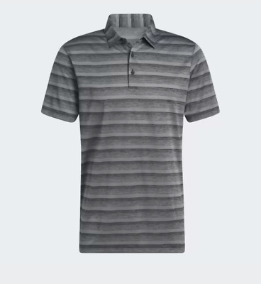 Adidas Two Color Striped Black/Grey Four Polo Golf Shirt Men's Size XL HR791 NEW