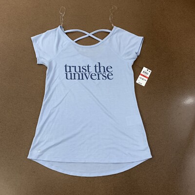 Ideology Women's Size XSmall Blue Trust The Universe Short Sleeve T-Shirt NWT
