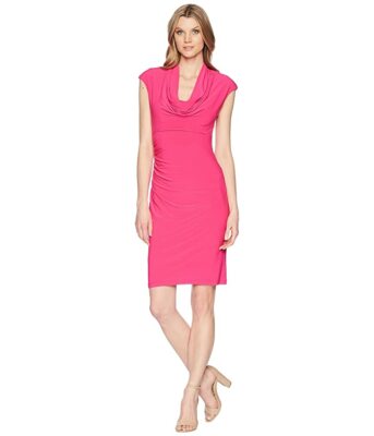 matte jersey dress with drape Adrianna Papell Azaela Cowl Neck L86815 Women's Size 14 Upsell
