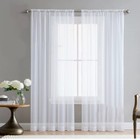 2 Panel Sheer Curtains Rod Pocket Window Sheer Voile Curtain Bedroom 140*230cm