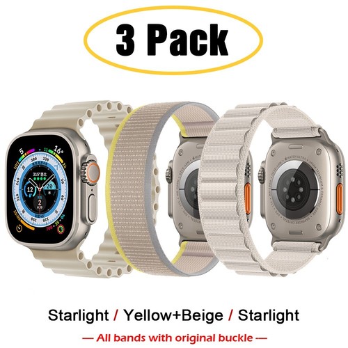 3 PACK Ocean Band + Trail Loop + Alpine Loop for Apple Watch Ultra 2 /Ultra 49mm - Picture 22 of 30