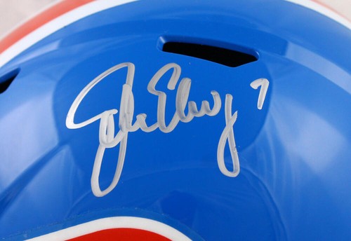 John Elway Autographed Denver Broncos F/S 75-96 TB Speed Helmet-Beckett W Holo - Picture 2 of 7