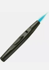 Jobon Pen Single Torch Lighter Refillable Butane with Safety Lock In Gun Metal