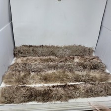 Cream to Brown HAIR On sheepskin shearling fur leather strips Minimum 2 1/4"X26"