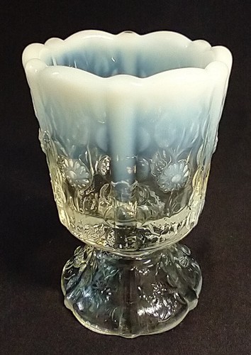 Fenton Art Glass French Opalescent Paneled Daisy Toothpick Holder Votive Cup