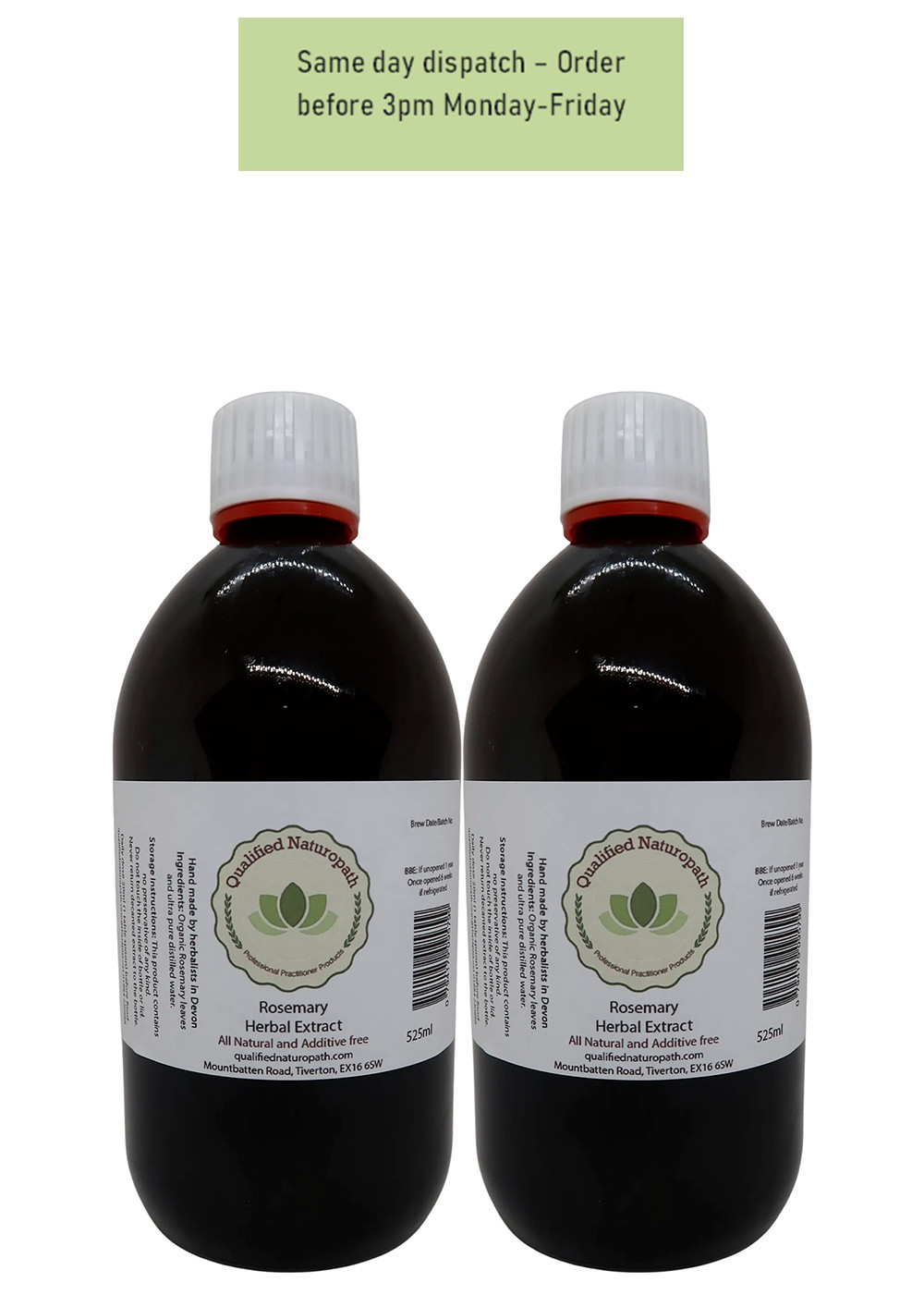 Rosemary Herbal Extract - Twin Pack 1050ml (2x525ml) - In Glass Bottles