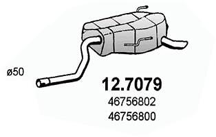 Silencieux arrière ASSO 12.7079 Fiat Punto pot echappement camionnette 3 5 portes