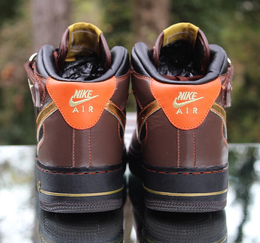 Nike Air Force 1 Mid ID 2006 Men's Size 9 Brown Orange Gold