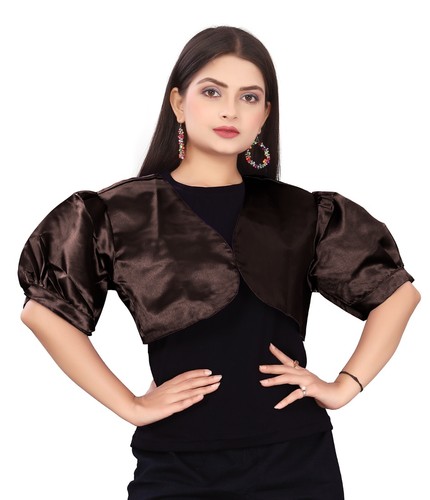 Satin Koti short sleeve Bolero Shrug Jacket Party Wear CasualWear Plus Size S109 - Picture 17 of 210