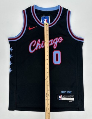 Nike Chicago Bulls Jersey Youth Medium Black Coby White Swingman