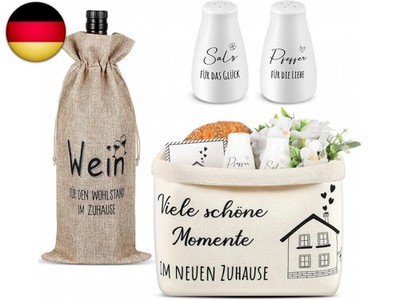 Sinmoe Einzugsgeschenke Haus Set Hochzeitsgeschenk für Brautpaar Brotkorb Salz- 