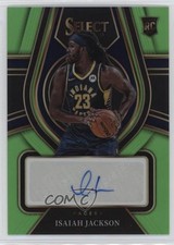 2021-22 Select Rookie Signatures Neon Green Prizm 79/99 Isaiah Jackson Auto 0m89