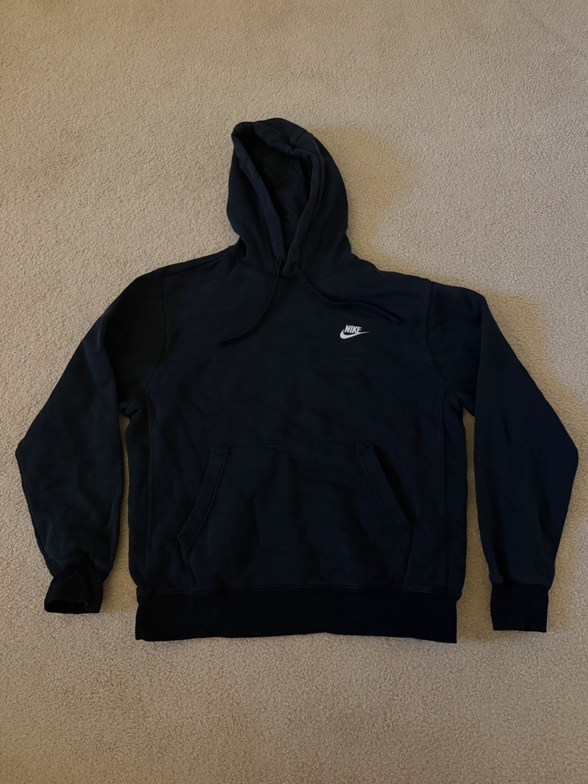 Nike Sportswear Club Fleece Men's Pullover Hoodie White/Black, Size M
