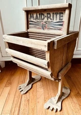 Antique Maid-Rite Columbus OH Washboard w/ Custom Footed Basin #2072 OOAK!