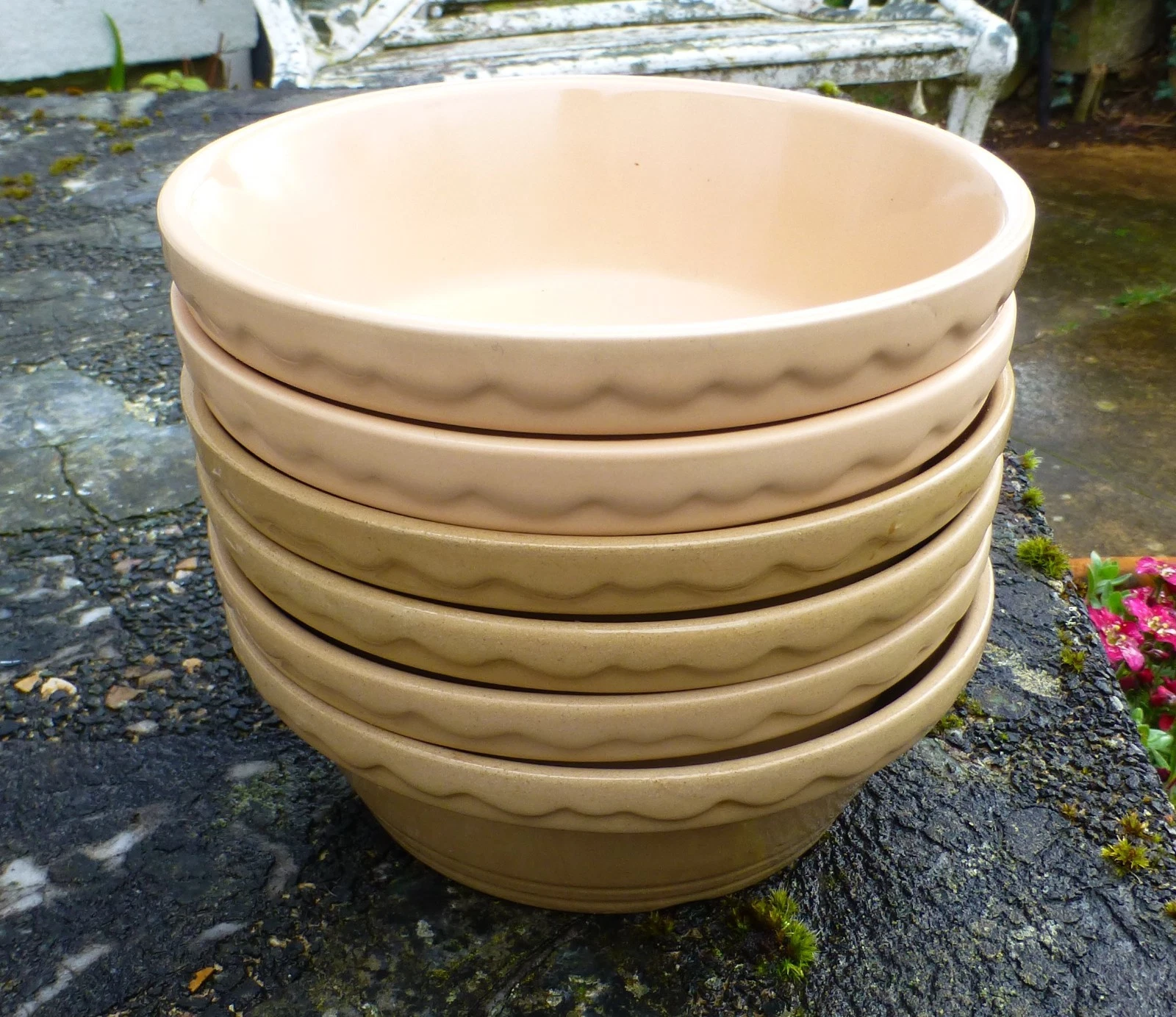 Mason Cash Round Size 2 Glazed Pie Dishes Dish Set of 6