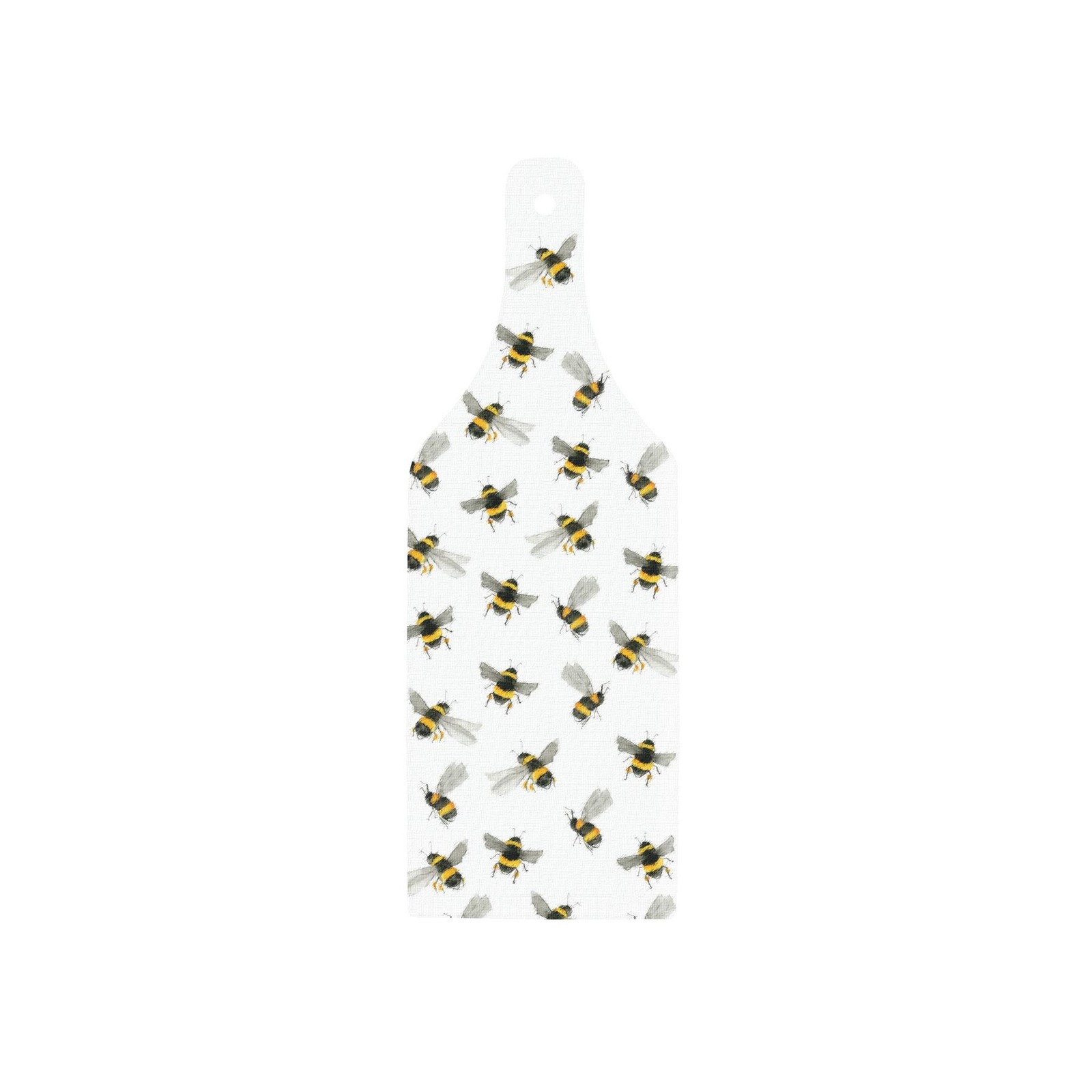 Scattered Bees Glass Serving Board - Bumblebees Bottle Shaped Worktop Saver