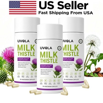 Uvola Milk Thistle Supplement, 80% Silymarin Liver Support Formula, 90 Capsules