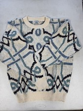 VTG 80s Hampton Bay Sweater USA Made Medium Womens Geometric