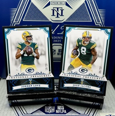2025 National Treasures Josh Jacobs & Jordan Love FOTL Midnight Holo,SSP/20  